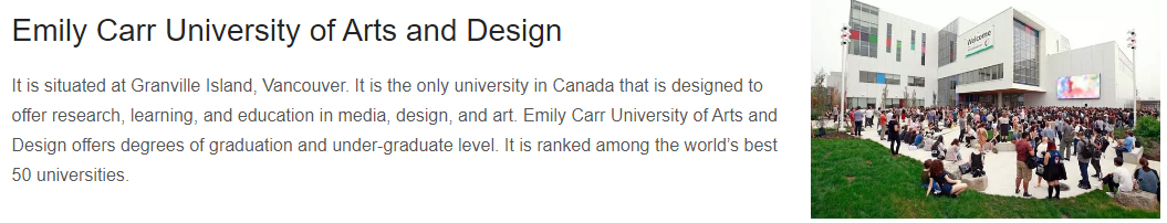 University of emili carr university of arts and design